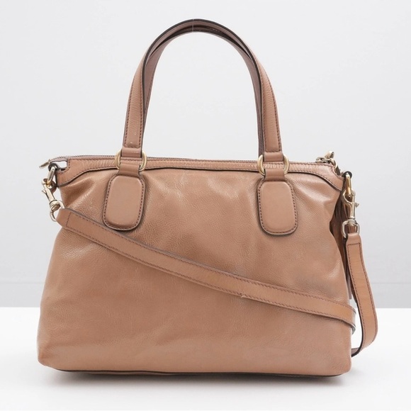 GUCCI SOHO Tassel 2Way Shoulder Bag Tote Bag Leather Beige Italy - Picture 2 of 16